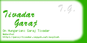 tivadar garaj business card